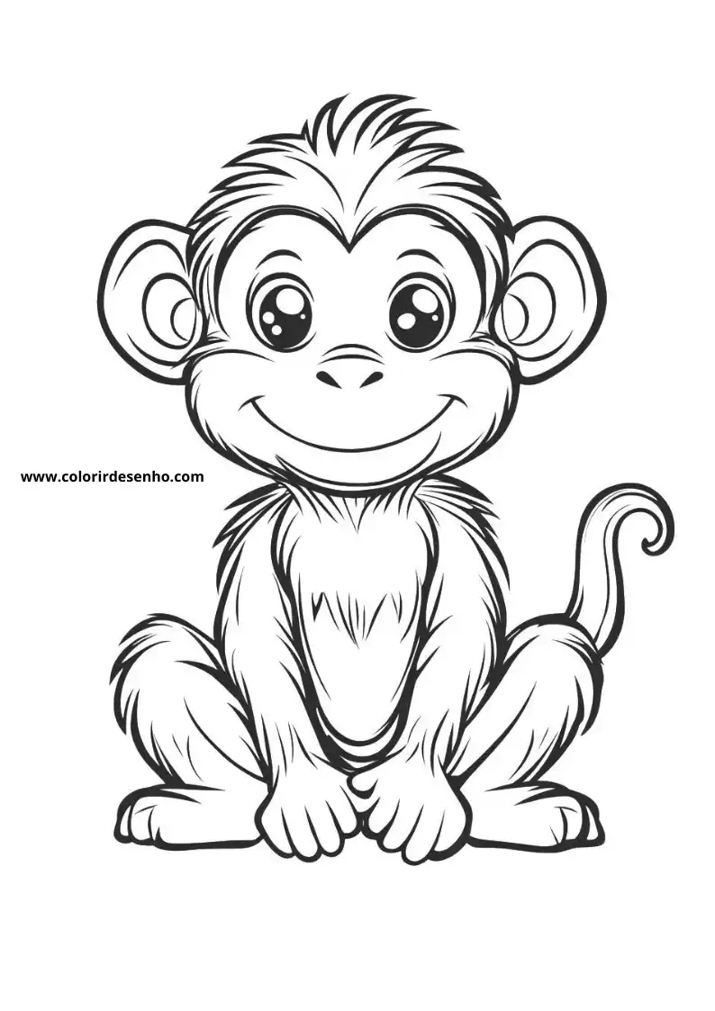 Beautiful Monkey Coloring Pages 1
