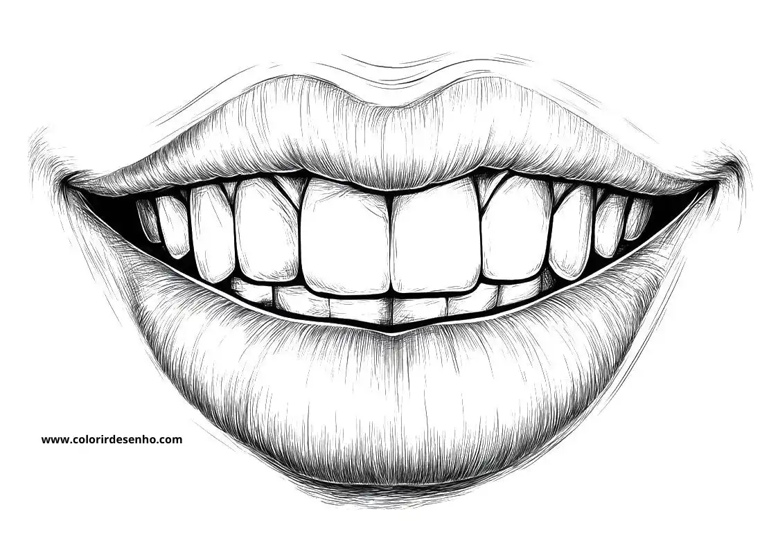 Beautiful Mouth Coloring Pages 1