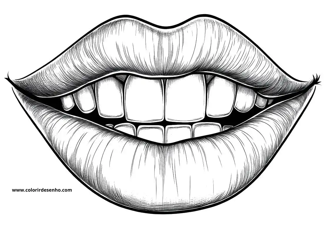 Beautiful Mouth Coloring Pages 2
