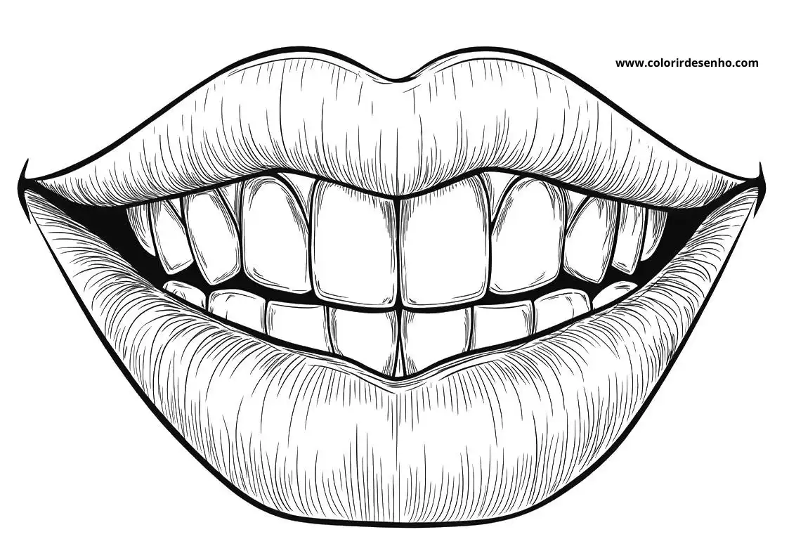 Beautiful Mouth Coloring Pages 3