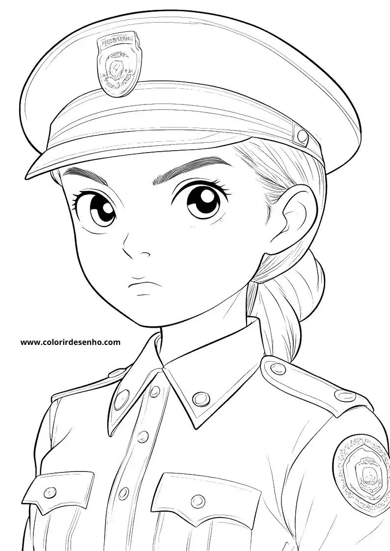 Beautiful Police Coloring Pages 1