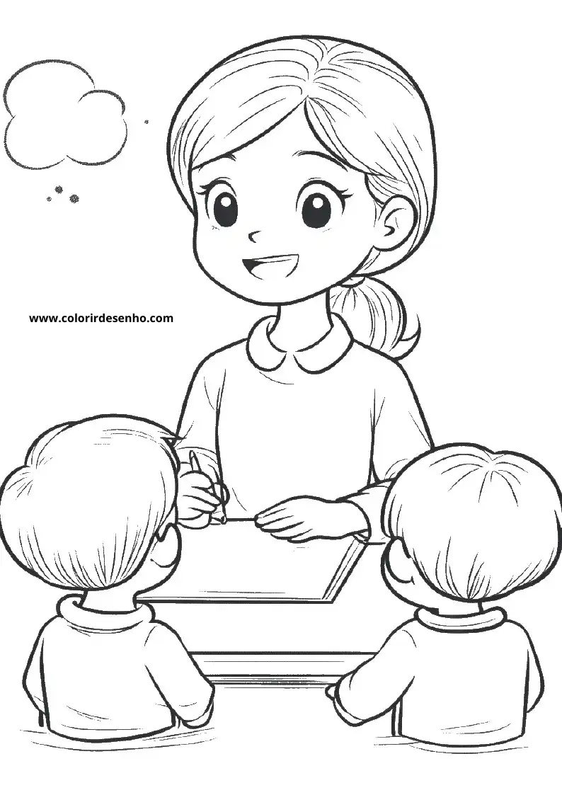 Beautiful Teacher Coloring Pages 4
