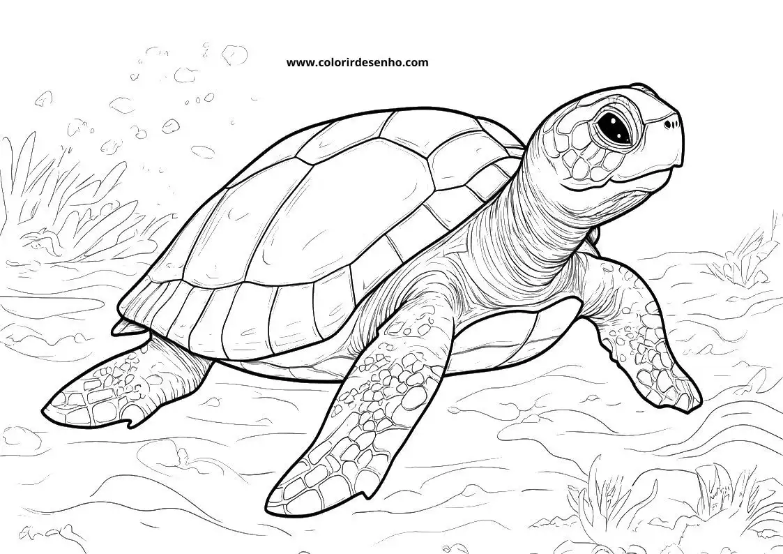 Beautiful Turtle Coloring Pages 3