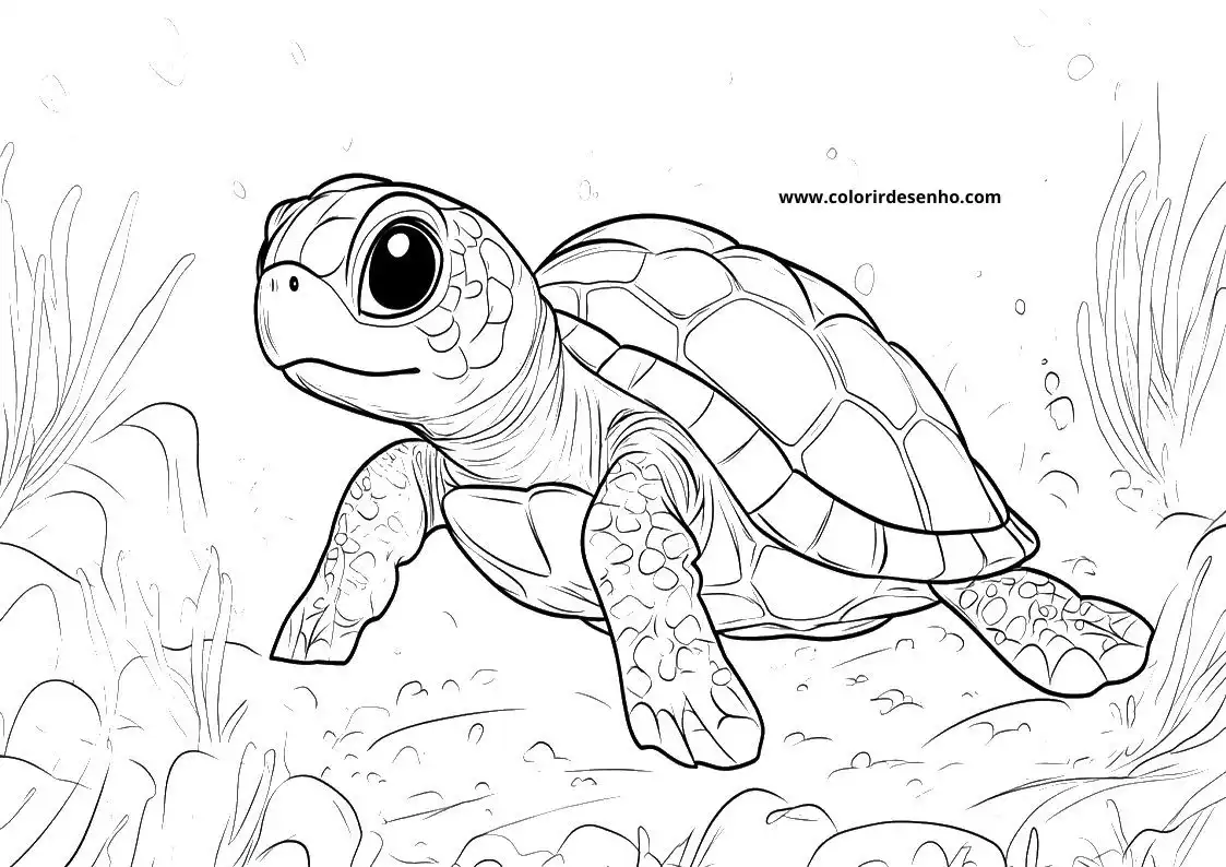 Beautiful Turtle Coloring Pages 7