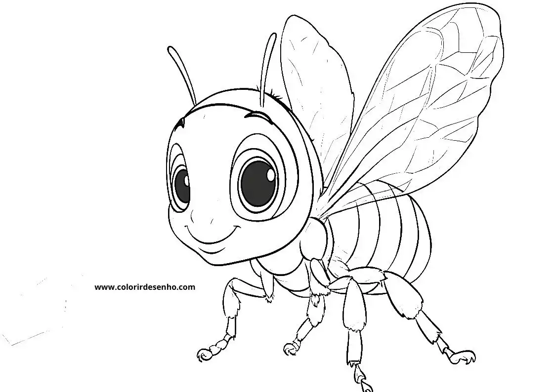 Bee Coloring Page Outline 1