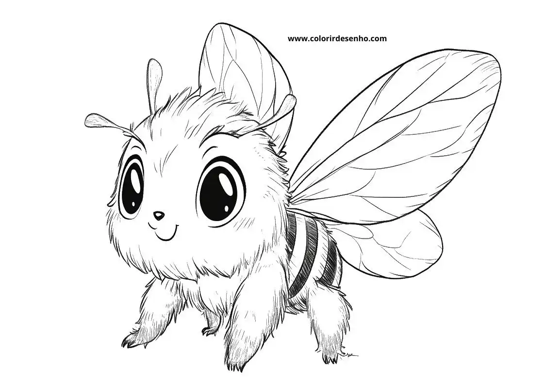 Bee Coloring Page Outline 8