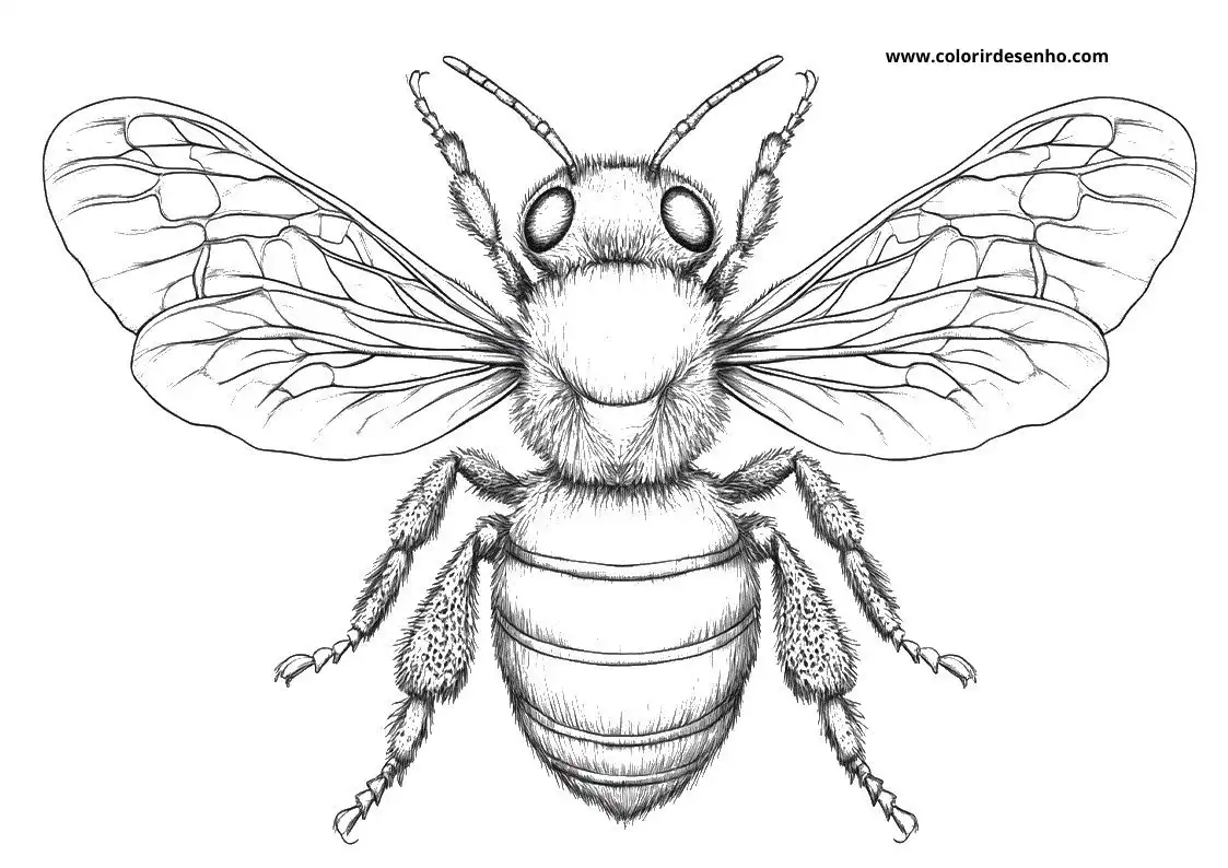 Bee Coloring Pages For Kids And Adults 7