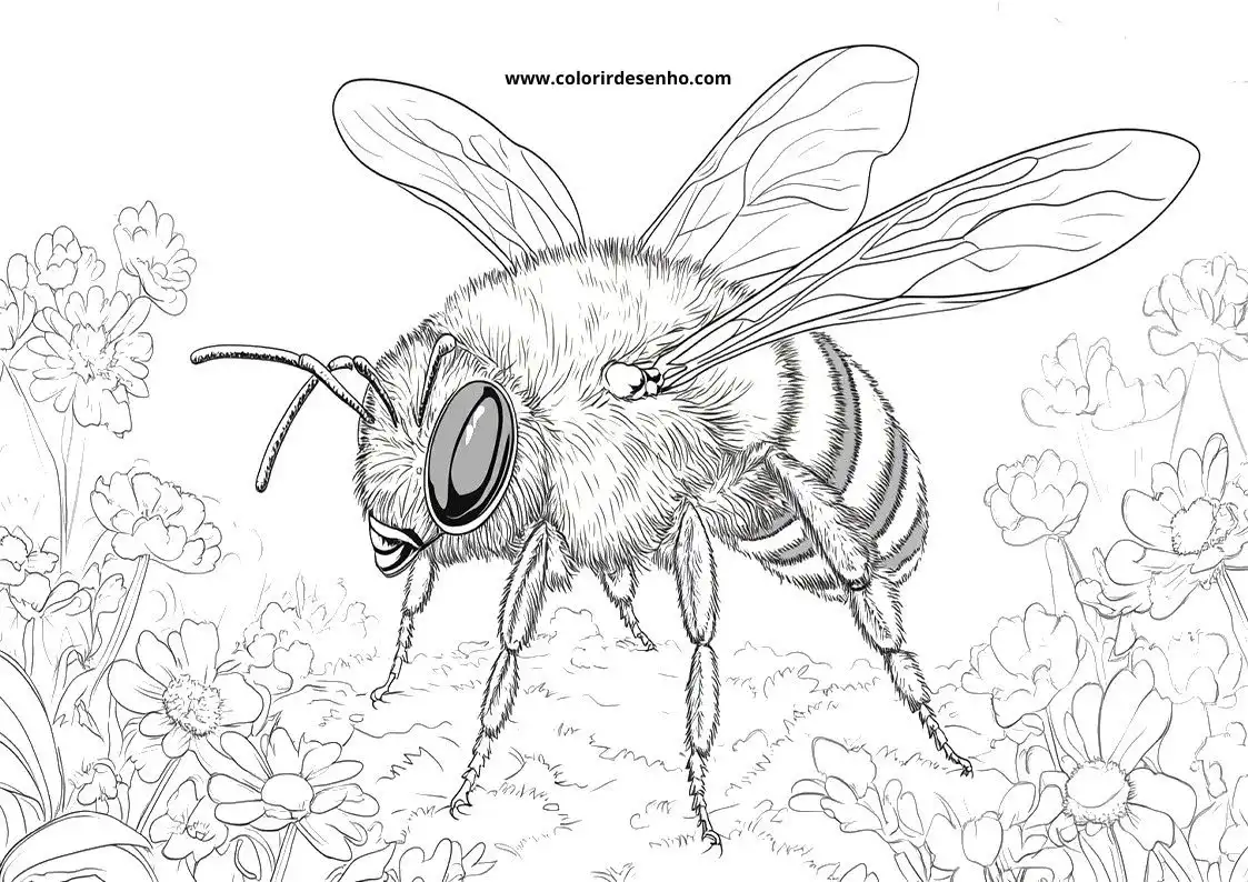Bee Coloring Sheet 4