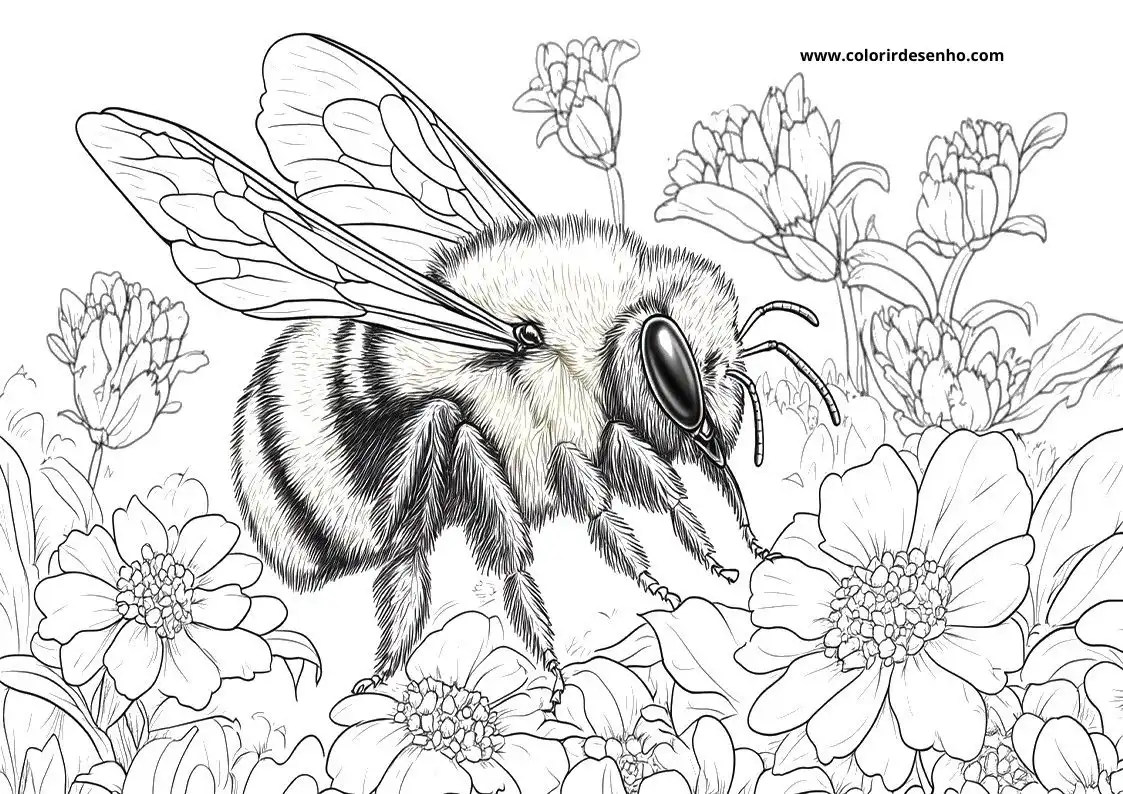Bee Coloring Sheet 6