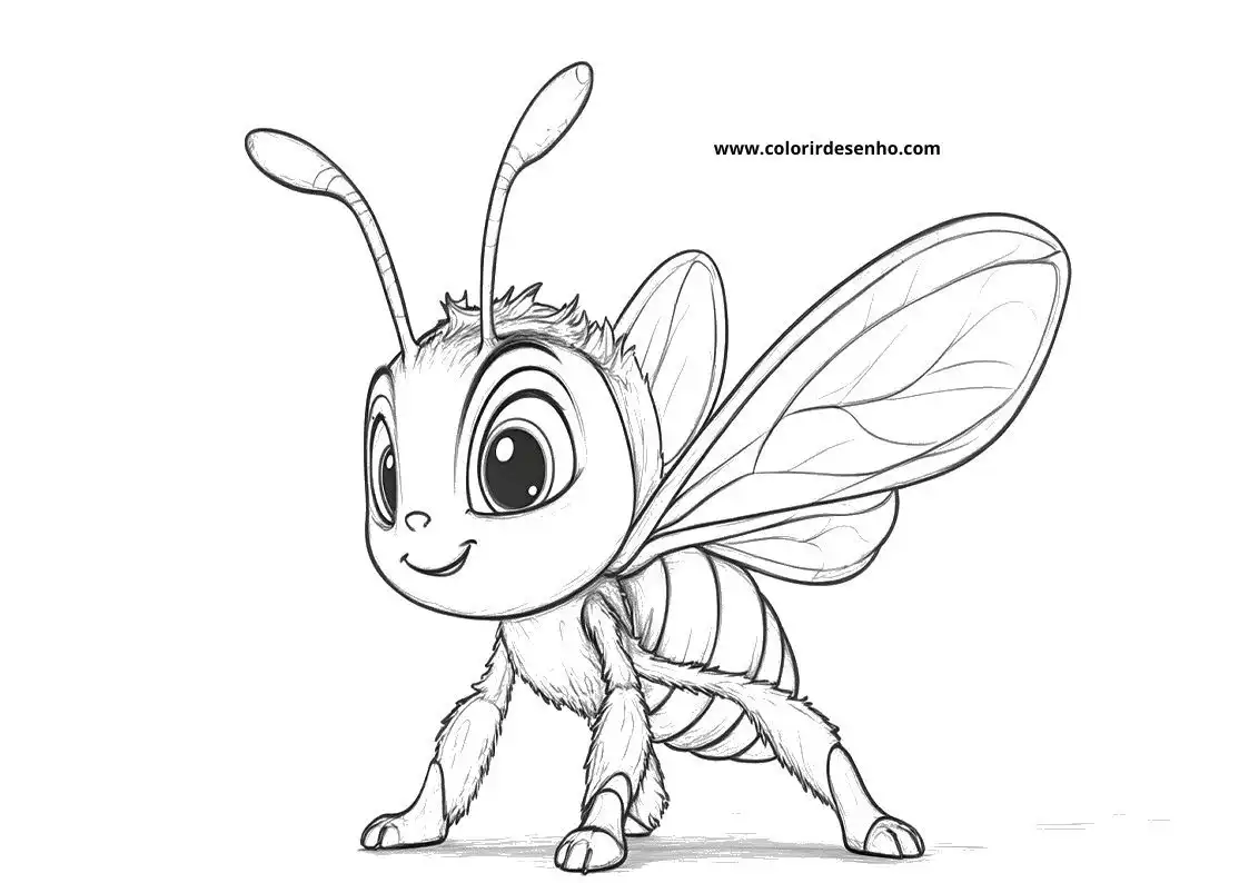 Bee Drawing For Kids To Color 1