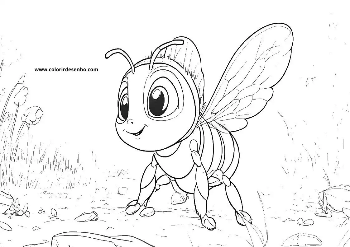 Bee Drawing For Kids To Color 3