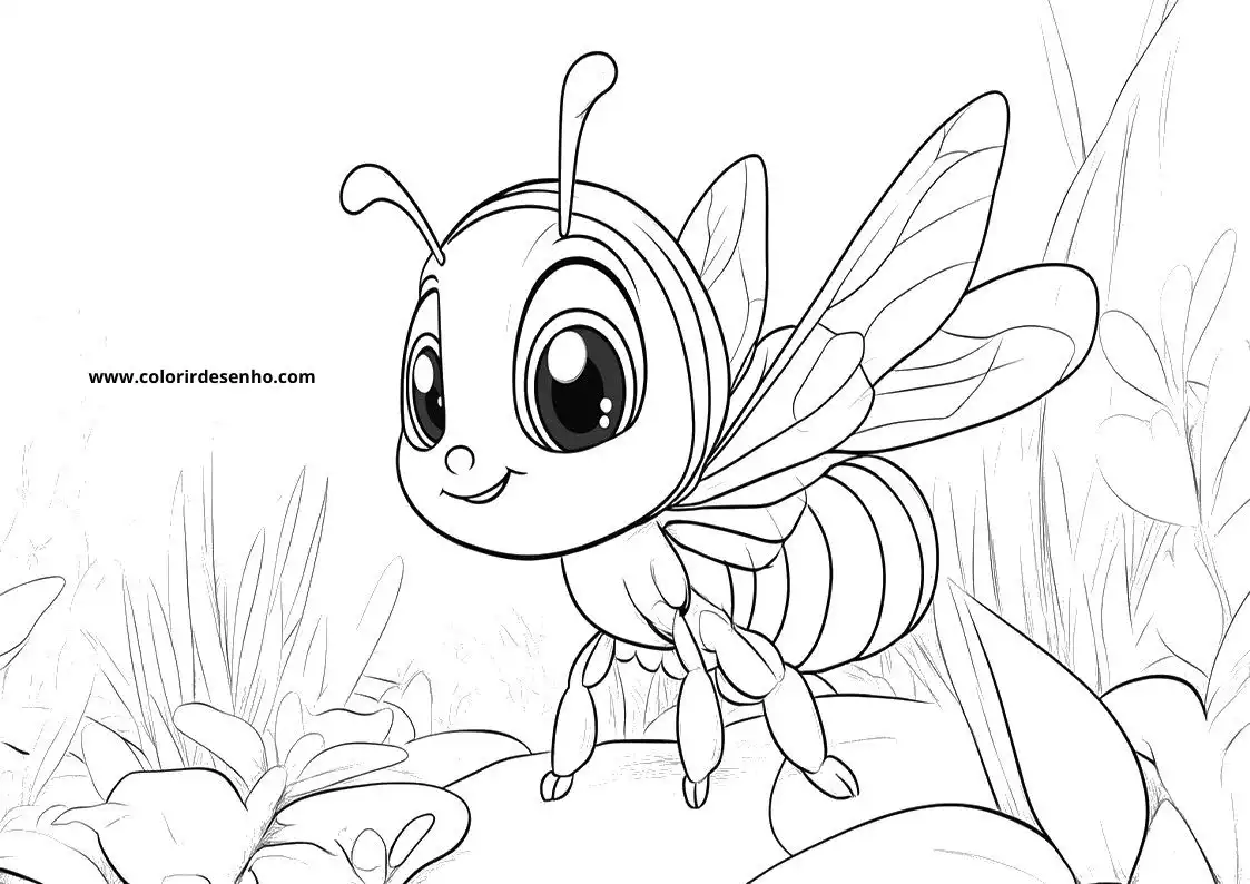 Bee Drawing For Kids To Color 4