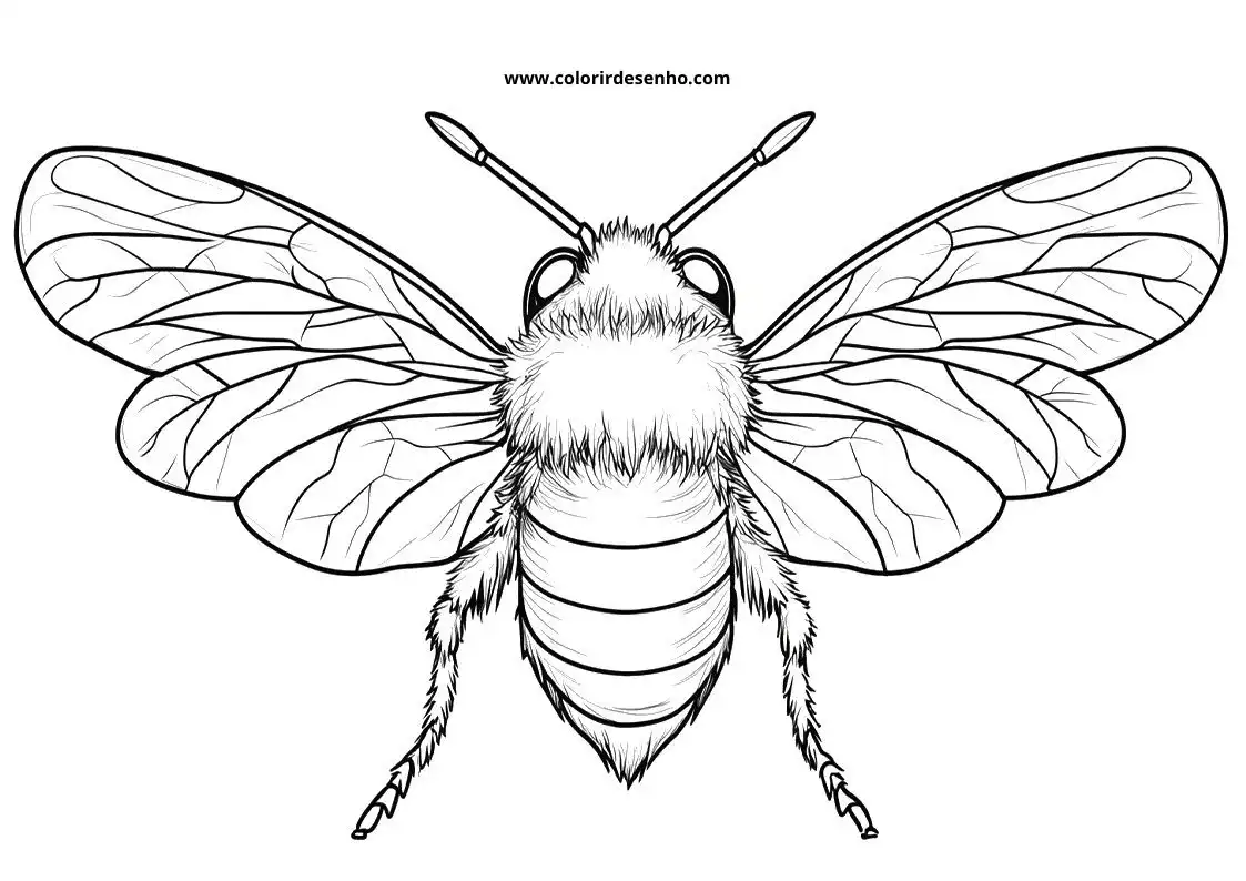 Bee Drawing For Kids To Color 7