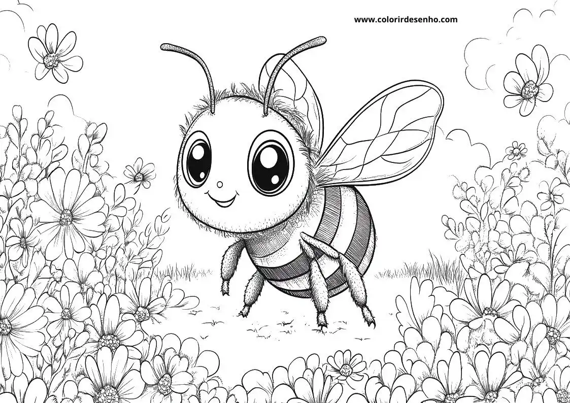 Bee Free Printable Coloring Pages 3