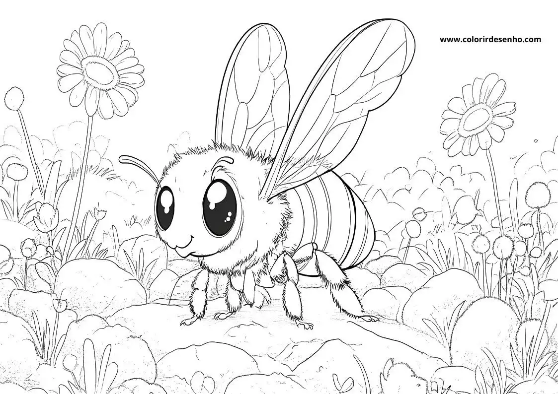 Bee Free Printable Coloring Pages 4