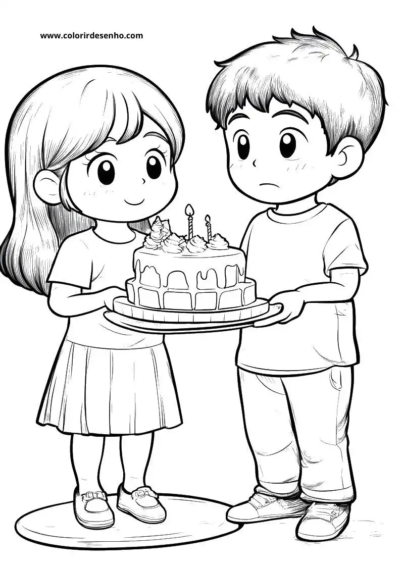 Birthday Coloring Page Outline 1