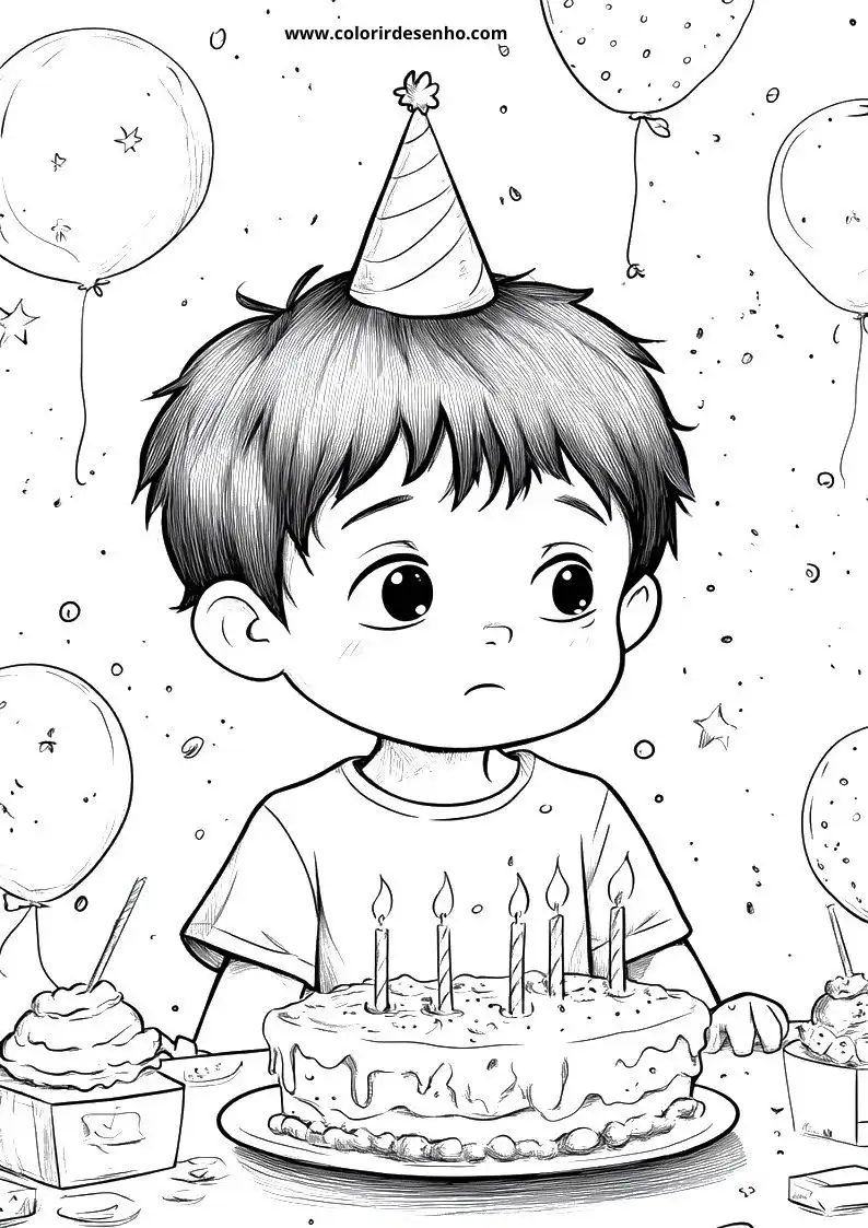 Birthday Coloring Page Outline 2