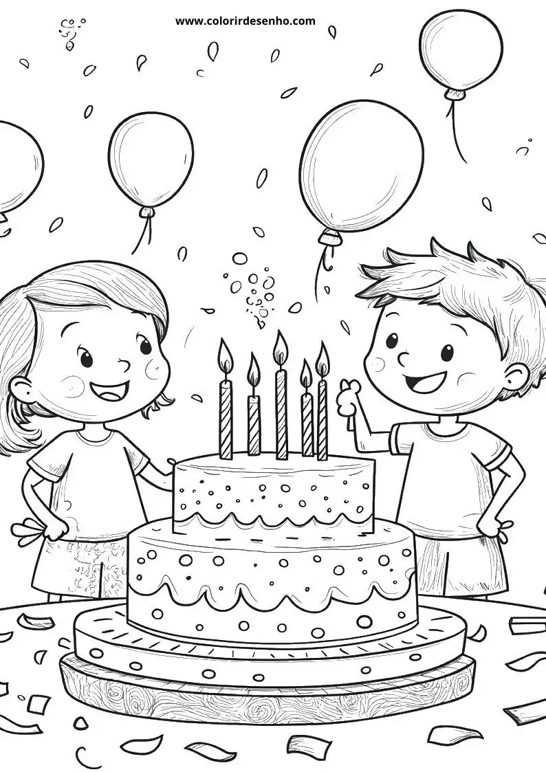 Birthday Coloring Page Outline 7