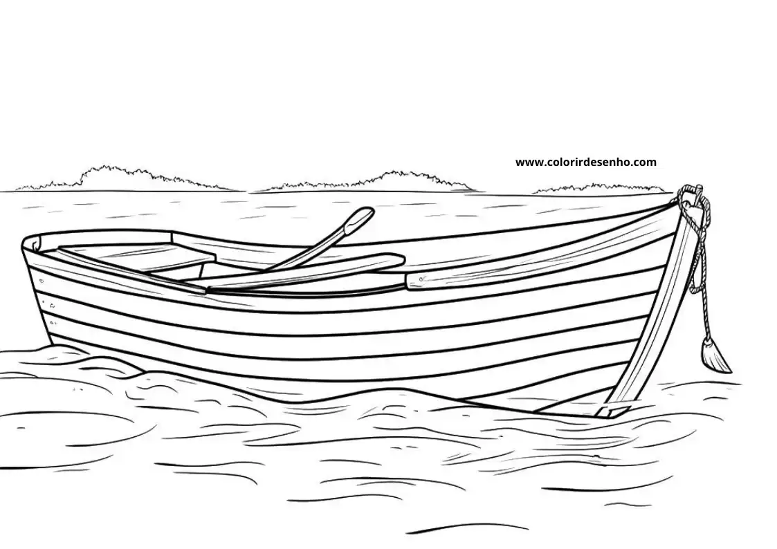 Boat Coloring Page Outline 1