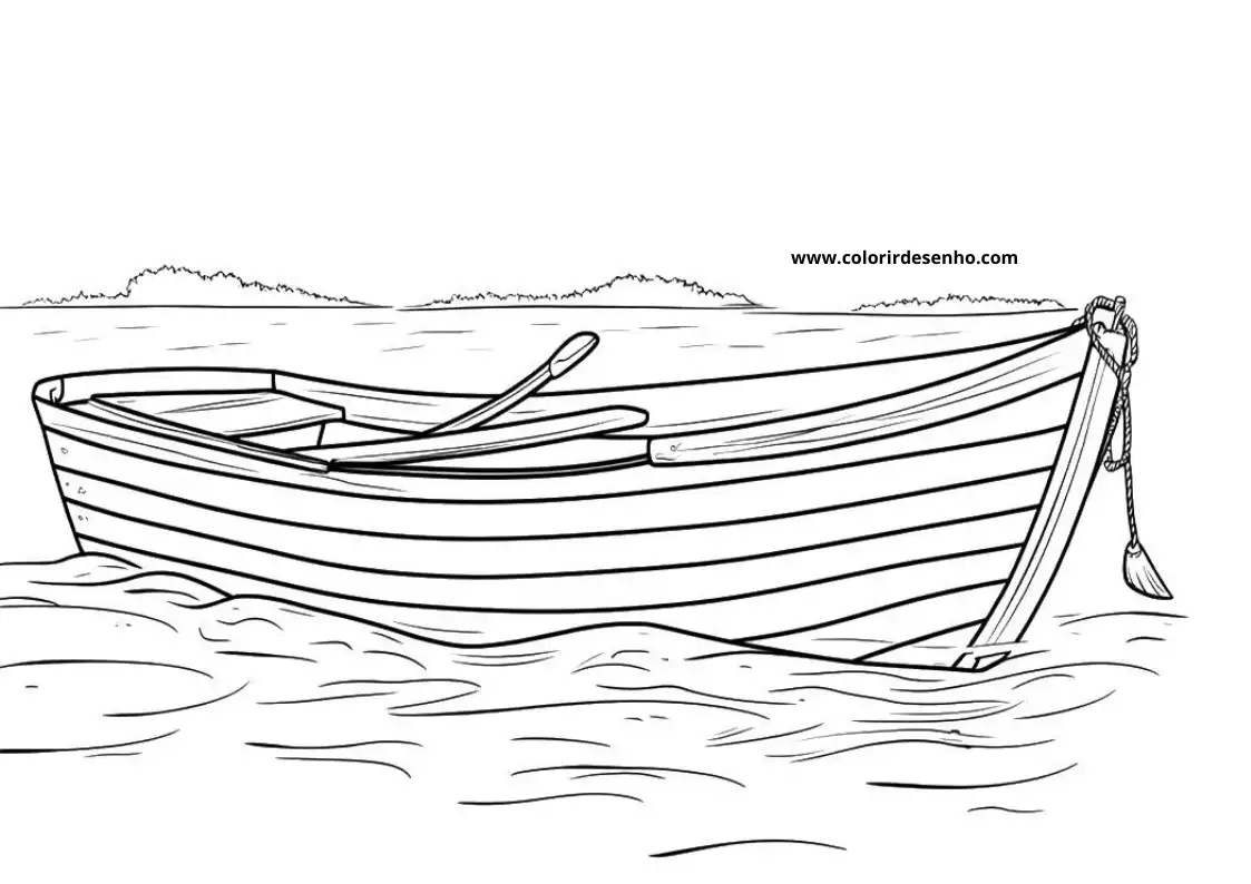 Boat Coloring Page Outline 3