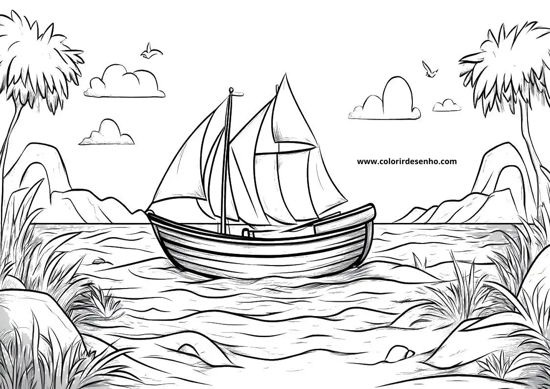 Boat Coloring Pages For All Ages 6