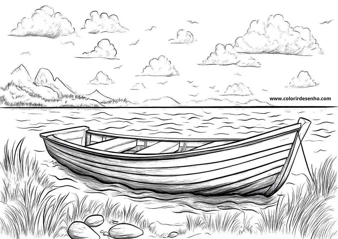 Boat Coloring Pages For Kids And Adults 1