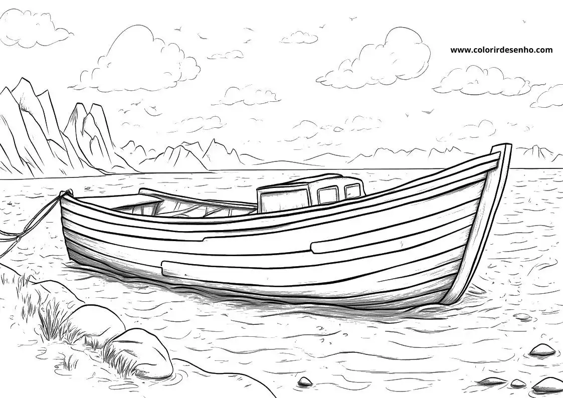 Boat Coloring Pages For Kids And Adults 8