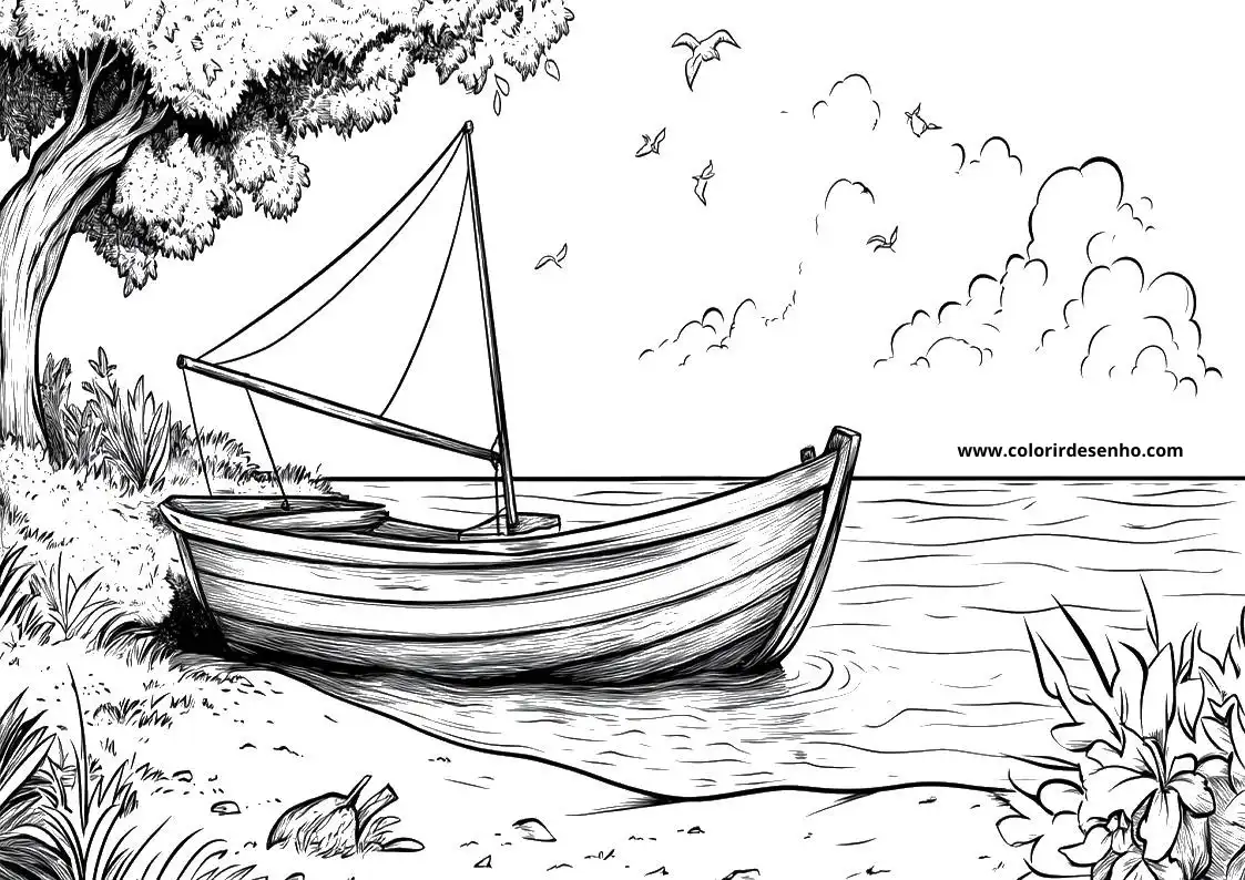 Boat Coloring Sheet 2