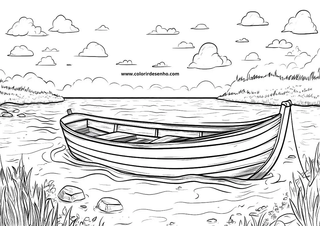 Boat Drawing For Kids To Color 1