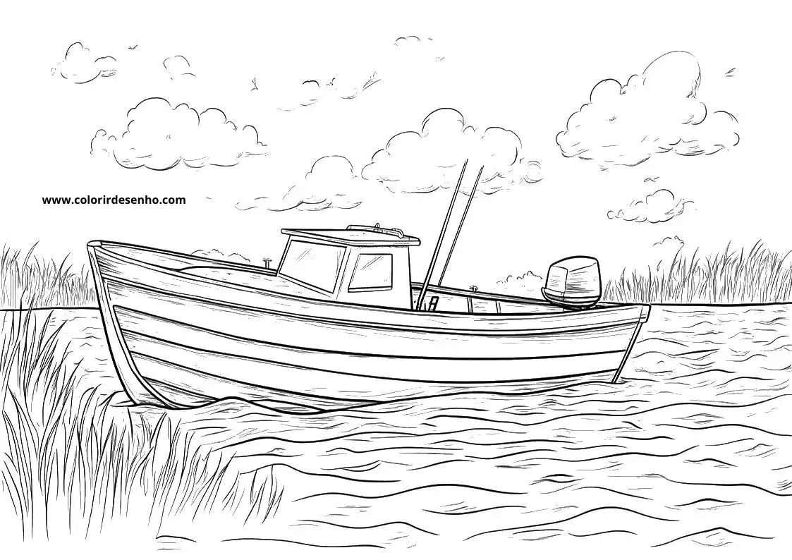Boat Drawing For Kids To Color 2