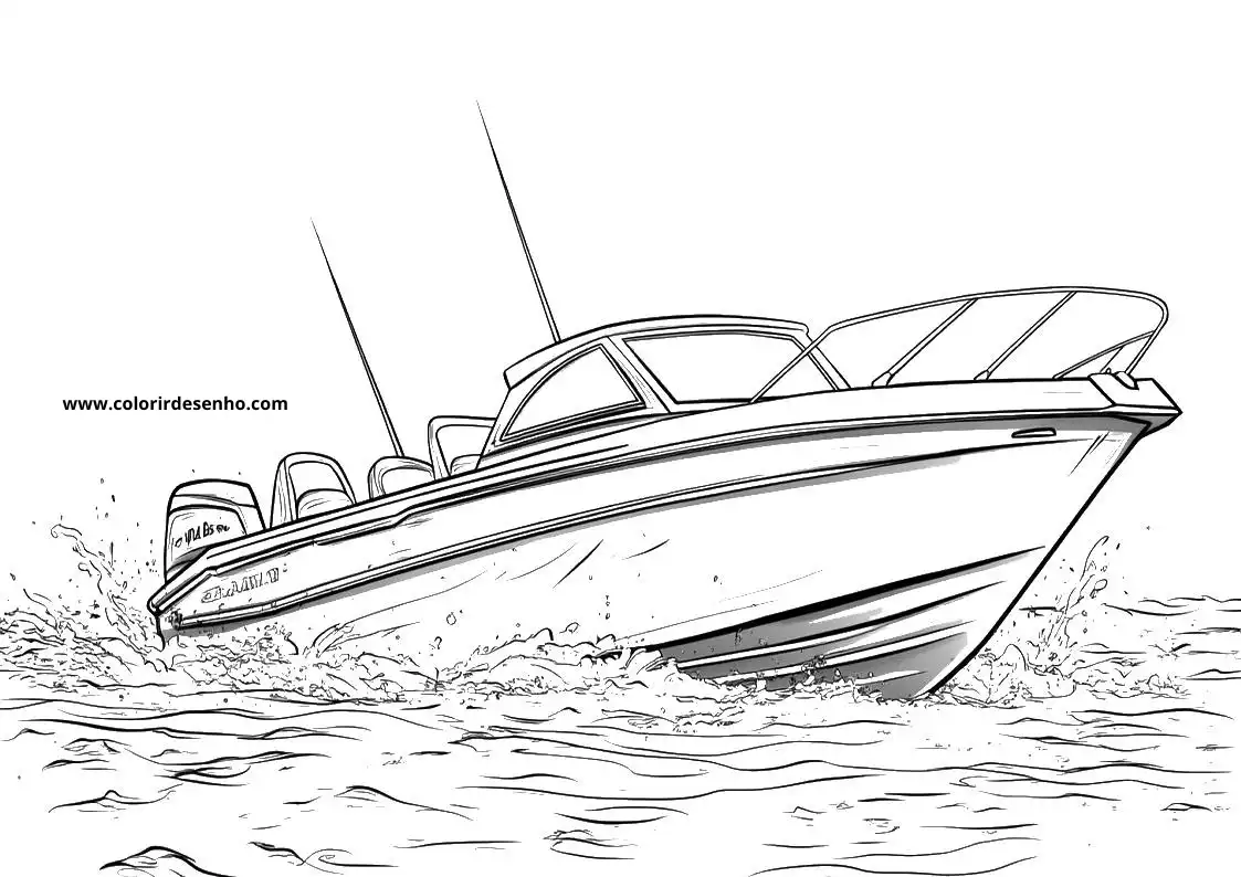 Boat Drawing For Kids To Color 3