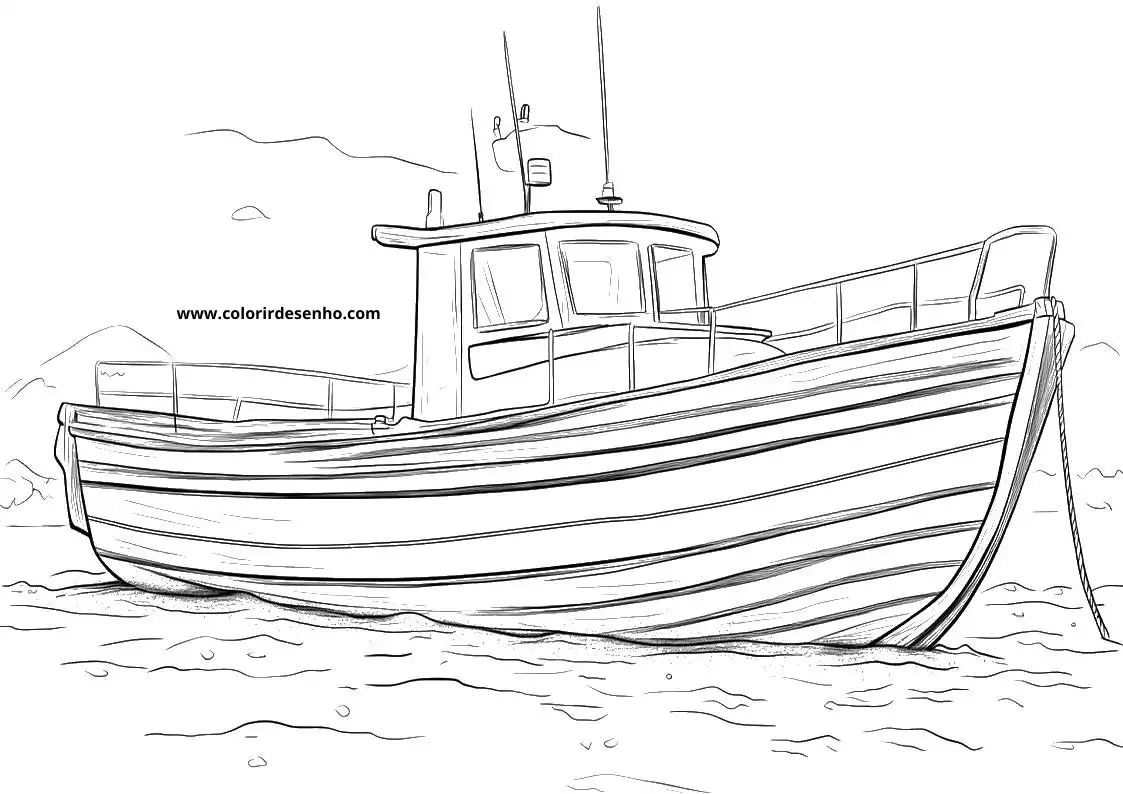 Boat Drawing For Kids To Color 4