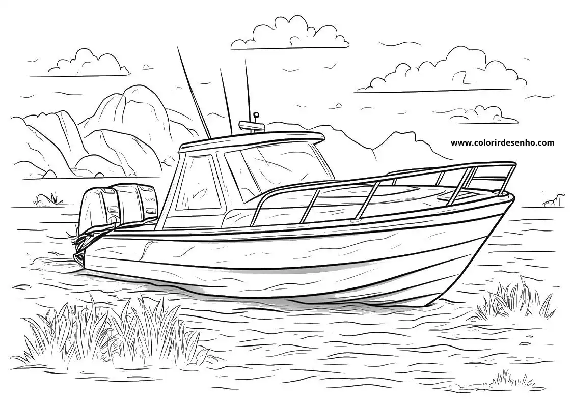 Boat Drawing For Kids To Color 5