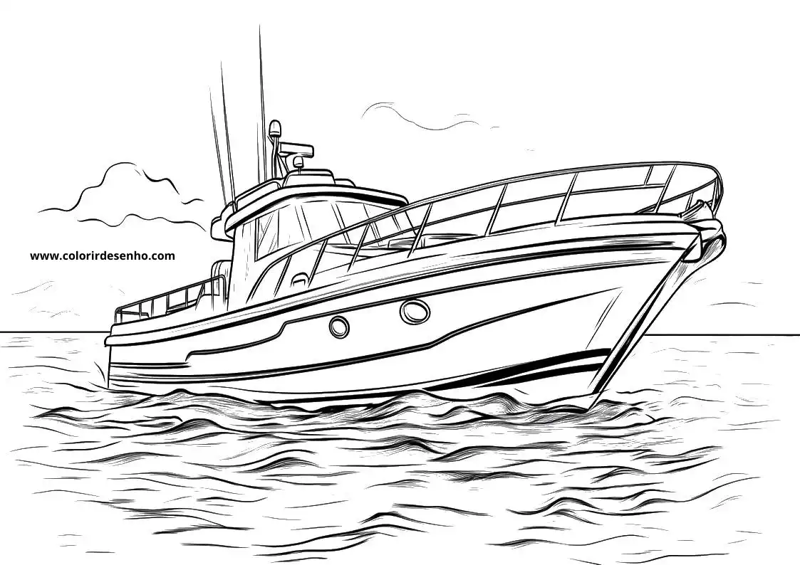 Boat Drawing For Kids To Color 6