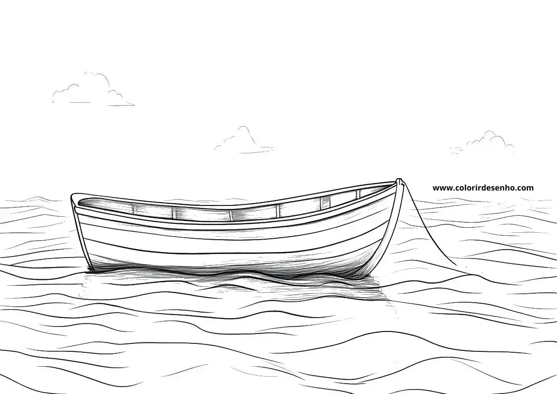Boat Drawing For Kids To Color 7