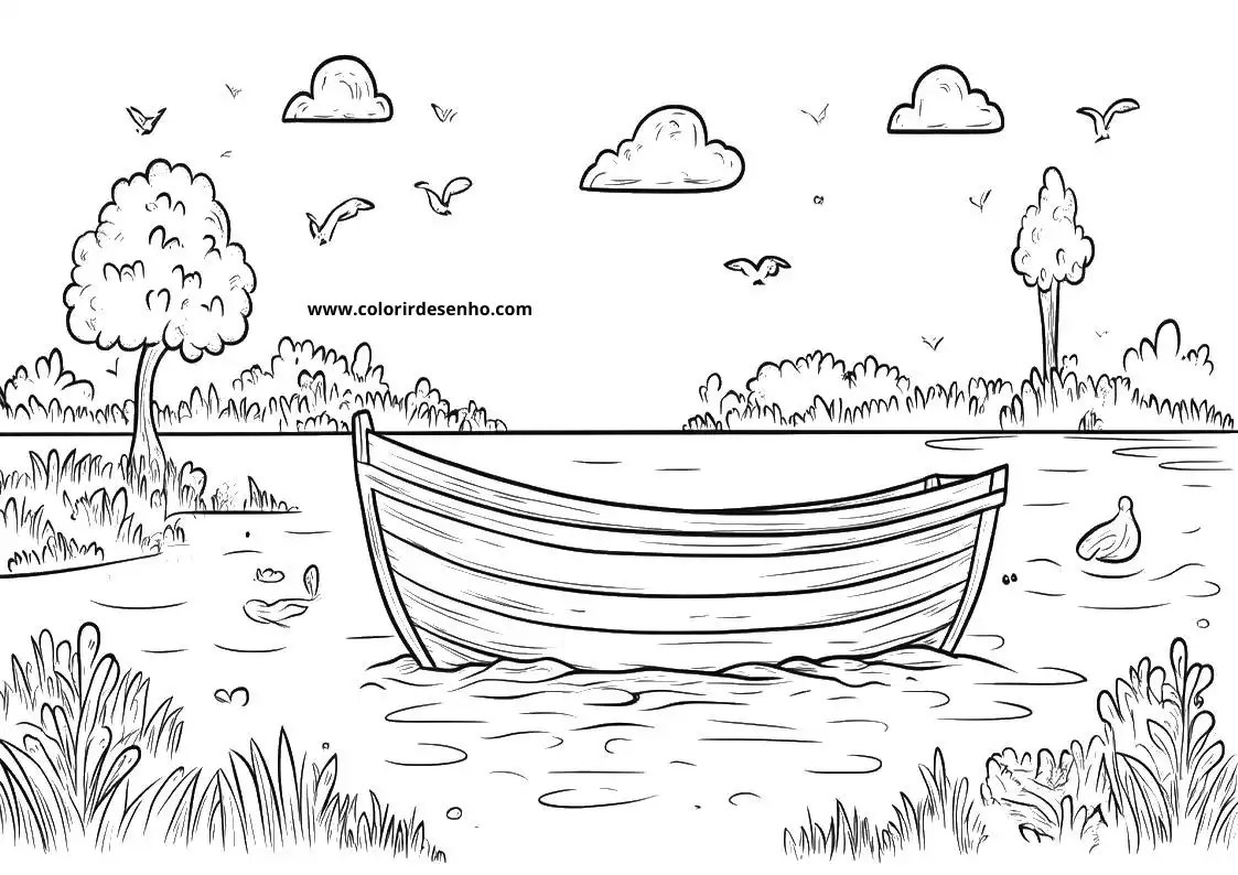 Boat Drawing For Kids To Color 9