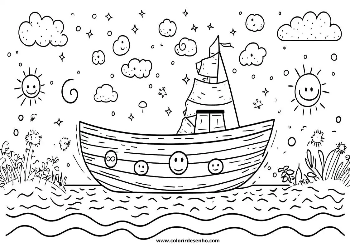 Boat Free Printable Coloring Pages 4