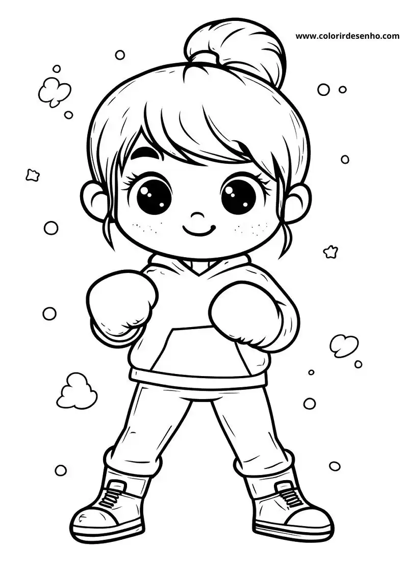 Boxing Coloring Page Outline 11