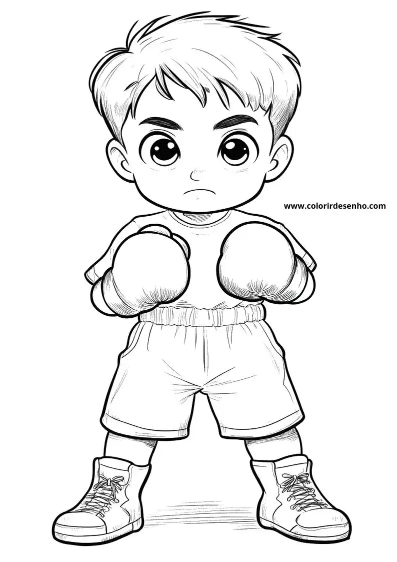 Boxing Coloring Page Outline 8