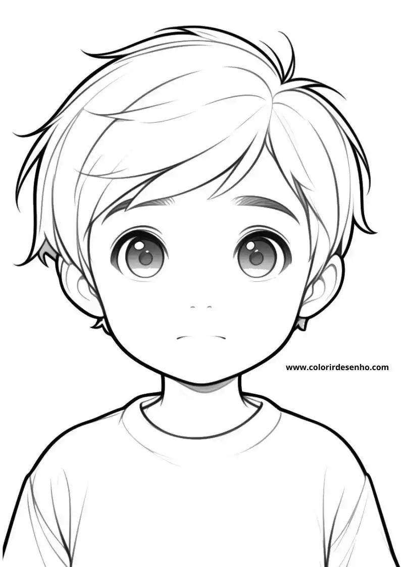 Boy Coloring Page Outline 1