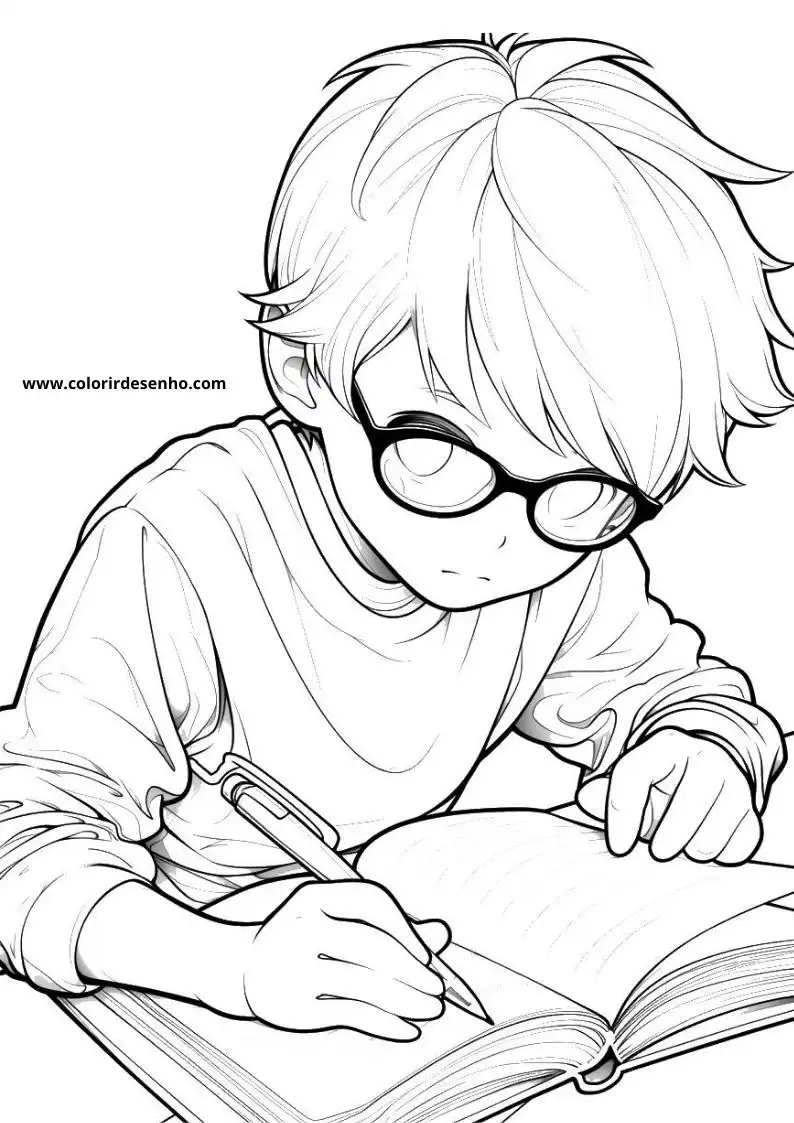 Boy Coloring Page Outline 10