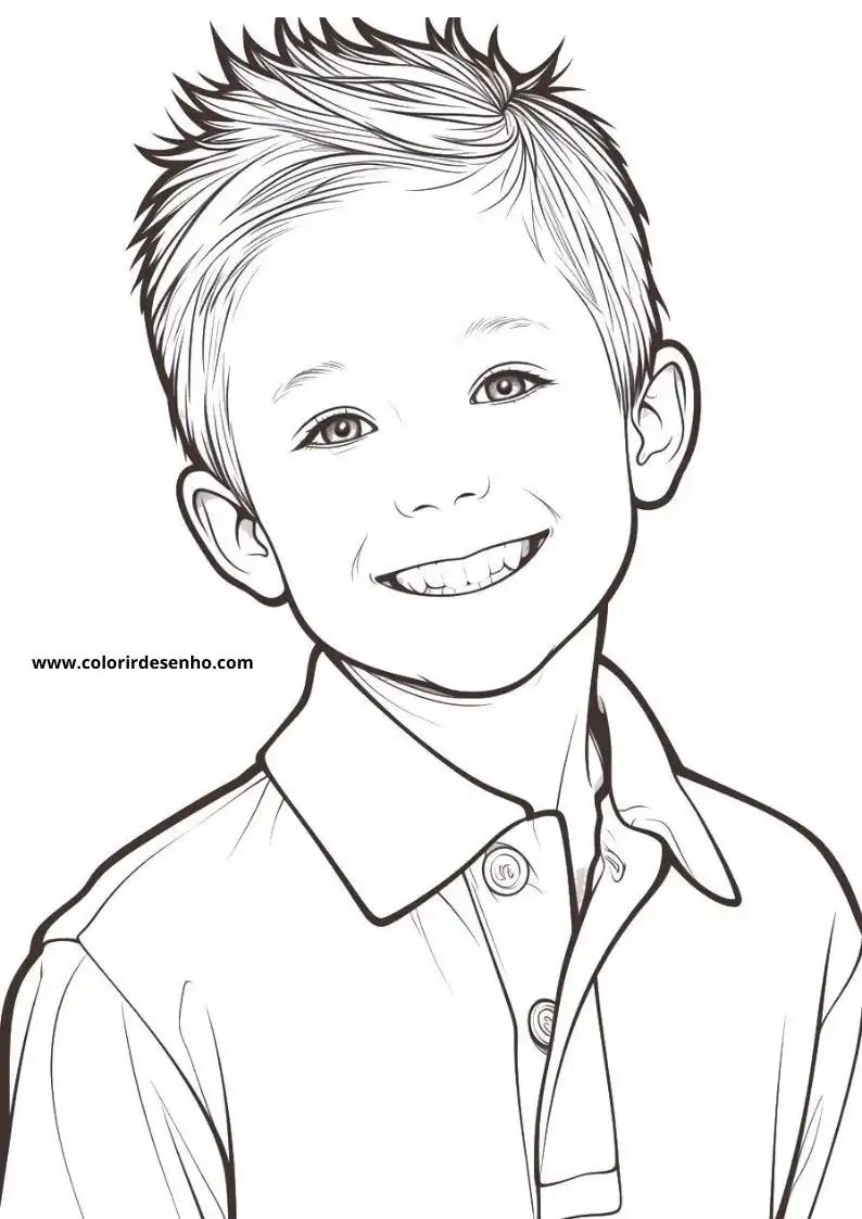 Boy Coloring Page Outline 11