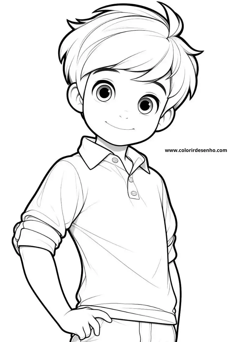 Boy Coloring Page Outline 2