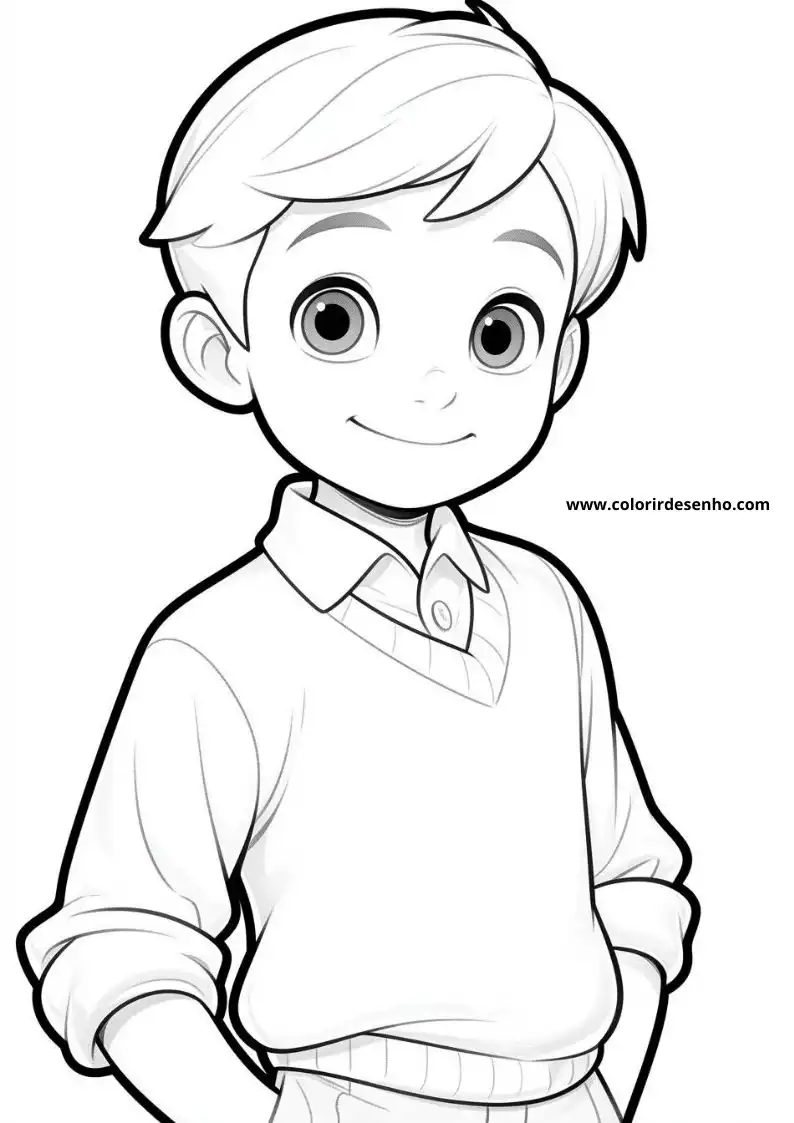 Boy Coloring Page Outline 3