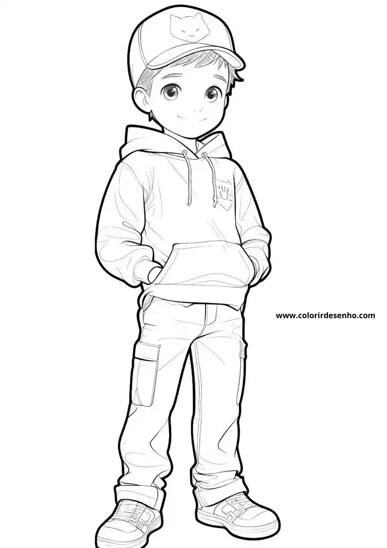Boy Coloring Page Outline 4