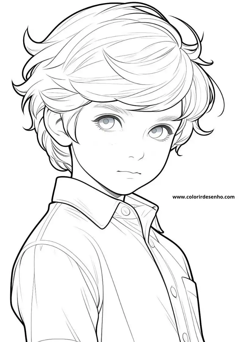Boy Coloring Page Outline 5