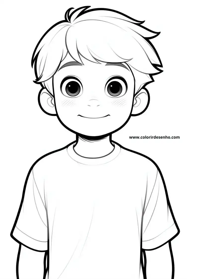 Boy Coloring Page Outline 7