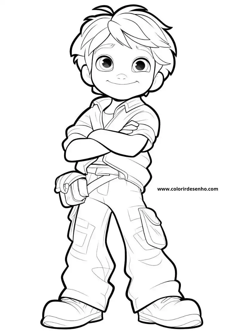 Boy Coloring Page Outline 8