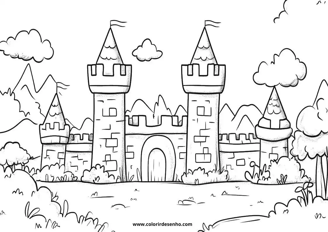 Castle Coloring Pages 12