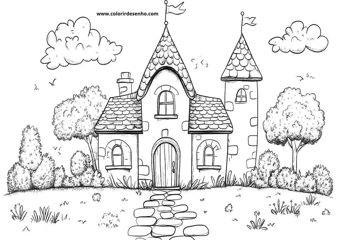 Castle Coloring Pages 9